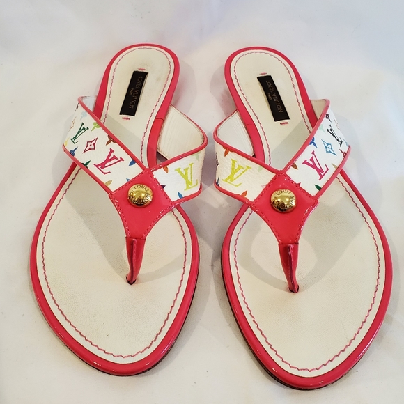 Louis Vuitton Shoes - Authentic: Louis Vuitton white monogram sandals